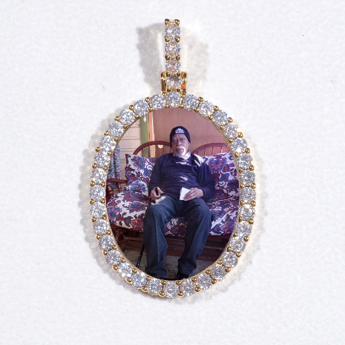 3D Oval Custom Picture Pendant