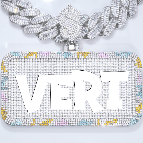 CUSTOM LETTER NECKLACE 3D COLORFUL SQUARE