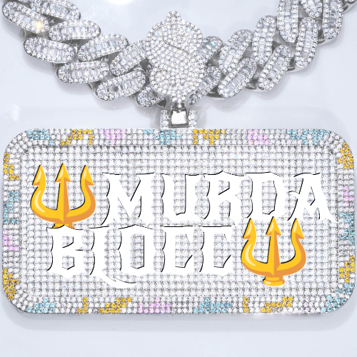 CUSTOM LETTER NECKLACE 3D COLORFUL SQUARE