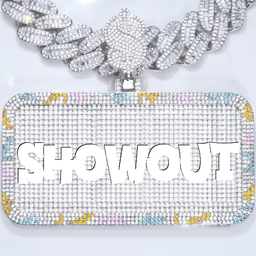 CUSTOM LETTER NECKLACE 3D COLORFUL SQUARE