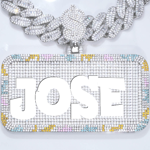 CUSTOM LETTER NECKLACE 3D COLORFUL SQUARE