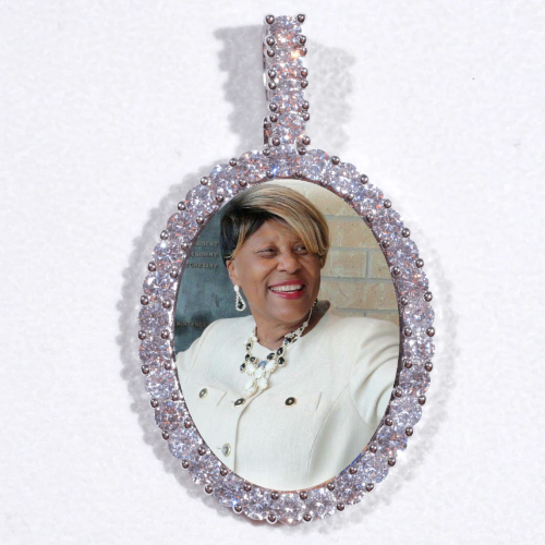 Large 3D Oval Custom Picture Pendant
