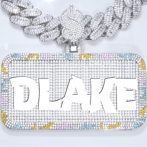 CUSTOM LETTER NECKLACE 3D COLORFUL SQUARE