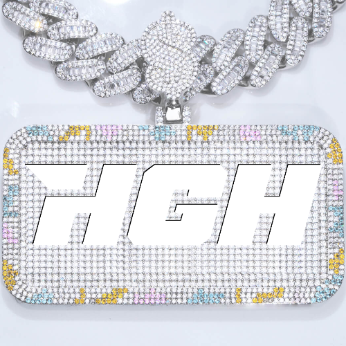 CUSTOM LETTER NECKLACE 3D COLORFUL SQUARE