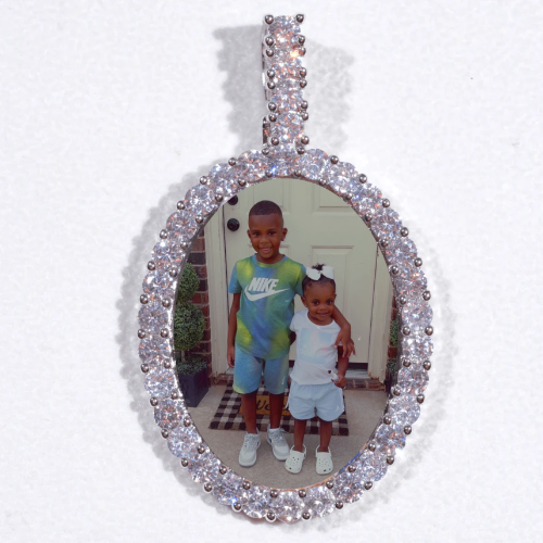 Large 3D Oval Custom Picture Pendant
