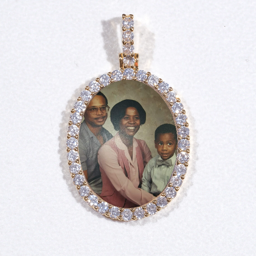 3D Oval Custom Picture Pendant