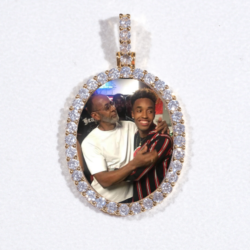 3D Oval Custom Picture Pendant