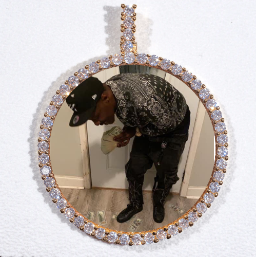 LARGE 3D CIRCLE CUSTOM PICTURE PENDANT