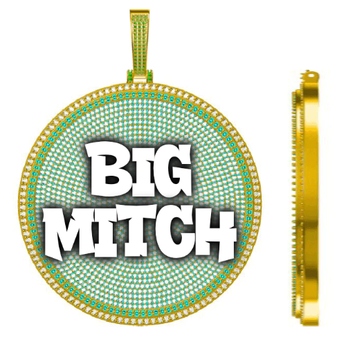 CUSTOM LETTER NECKLACE 3D BIG DISC