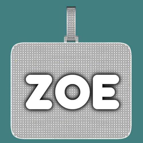 CUSTOM LETTER NECKLACE 3D BIG SQUARE