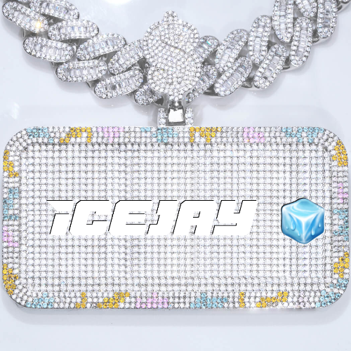 CUSTOM LETTER NECKLACE 3D COLORFUL SQUARE