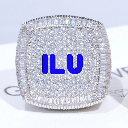 CUSTOM LETTER 3D ICED RING