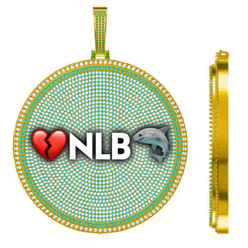 CUSTOM LETTER NECKLACE 3D BIG DISC