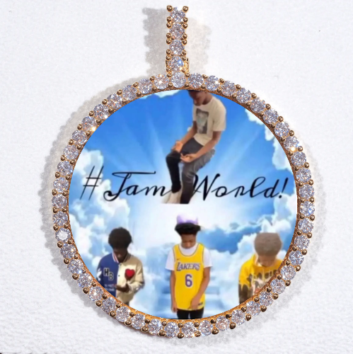 LARGE 3D CIRCLE CUSTOM PICTURE PENDANT