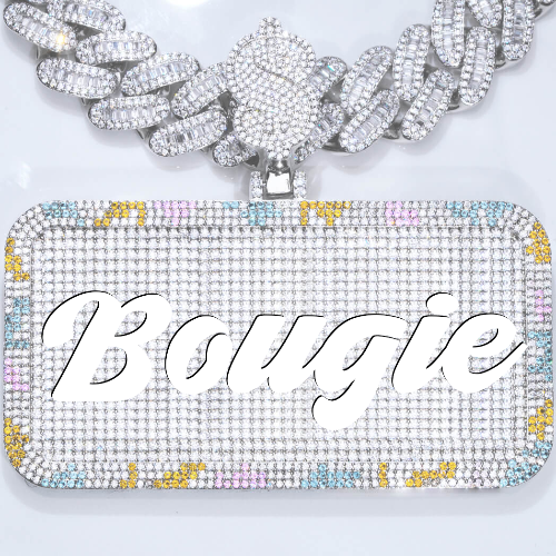 CUSTOM LETTER NECKLACE 3D COLORFUL SQUARE