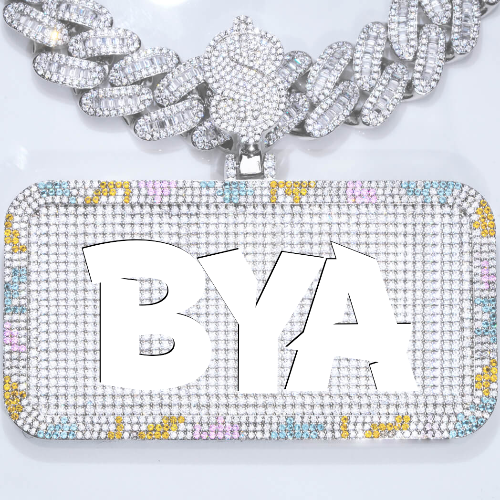 CUSTOM LETTER NECKLACE 3D COLORFUL SQUARE