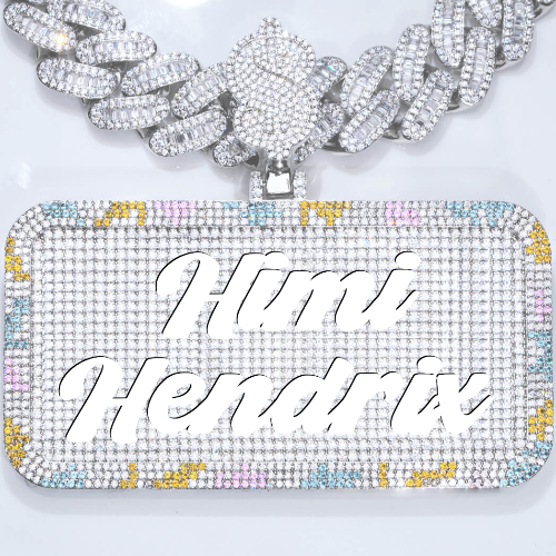 CUSTOM LETTER NECKLACE 3D COLORFUL SQUARE