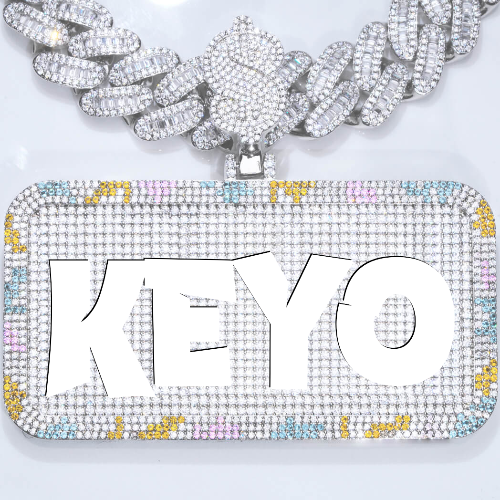 CUSTOM LETTER NECKLACE 3D COLORFUL SQUARE