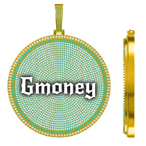 CUSTOM LETTER NECKLACE 3D BIG DISC