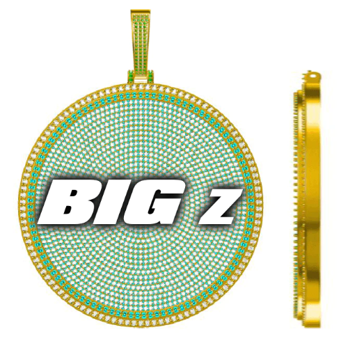 CUSTOM LETTER NECKLACE 3D BIG DISC