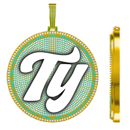 CUSTOM LETTER NECKLACE 3D BIG DISC
