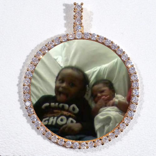 LARGE 3D CIRCLE CUSTOM PICTURE PENDANT