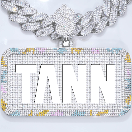 CUSTOM LETTER NECKLACE 3D COLORFUL SQUARE