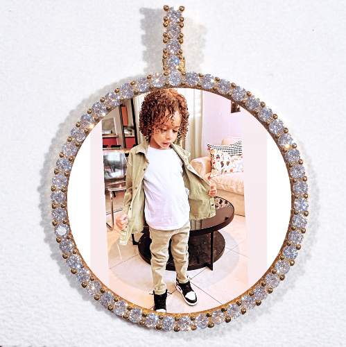 LARGE 3D CIRCLE CUSTOM PICTURE PENDANT