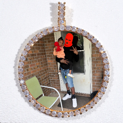LARGE 3D CIRCLE CUSTOM PICTURE PENDANT