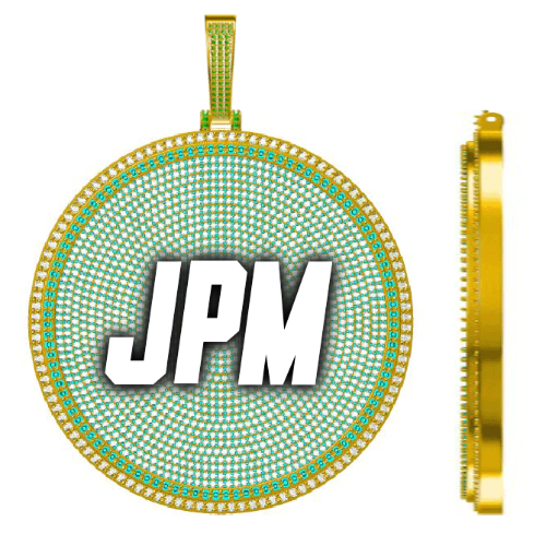 CUSTOM LETTER NECKLACE 3D BIG DISC
