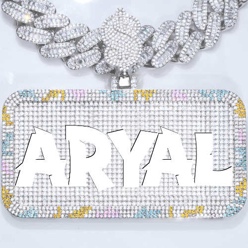CUSTOM LETTER NECKLACE 3D COLORFUL SQUARE