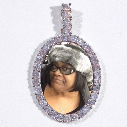 Large 3D Oval Custom Picture Pendant