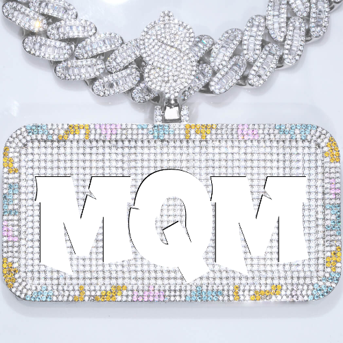 CUSTOM LETTER NECKLACE 3D COLORFUL SQUARE
