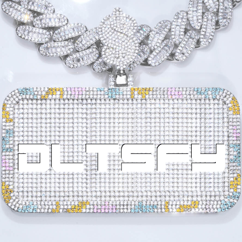 CUSTOM LETTER NECKLACE 3D COLORFUL SQUARE