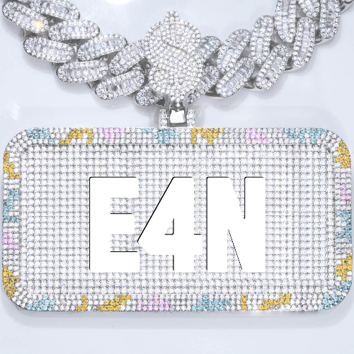 CUSTOM LETTER NECKLACE 3D COLORFUL SQUARE