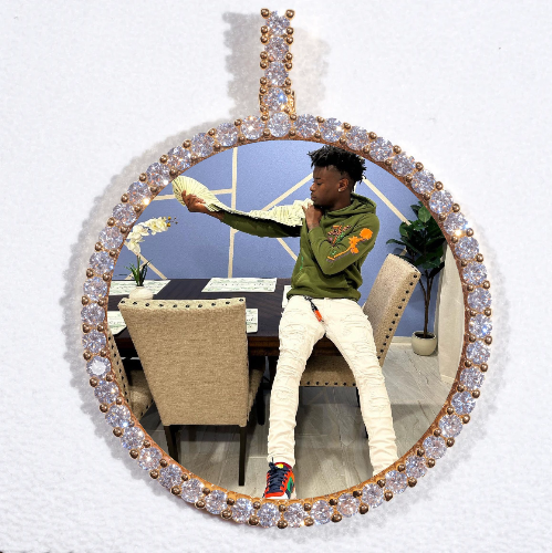 LARGE 3D CIRCLE CUSTOM PICTURE PENDANT