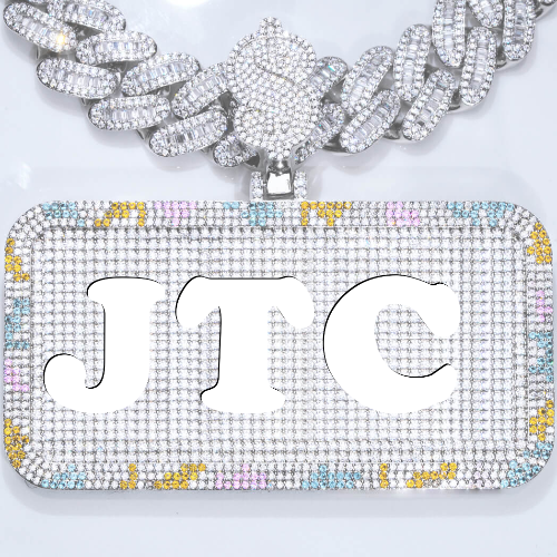 CUSTOM LETTER NECKLACE 3D COLORFUL SQUARE