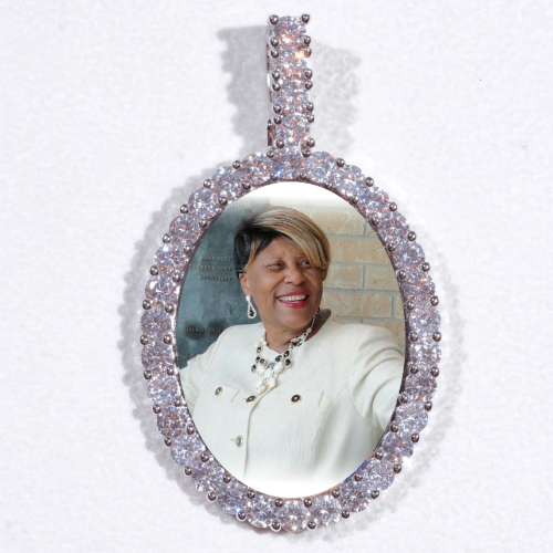 Large 3D Oval Custom Picture Pendant