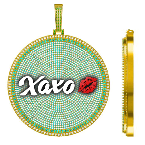 CUSTOM LETTER NECKLACE 3D BIG DISC