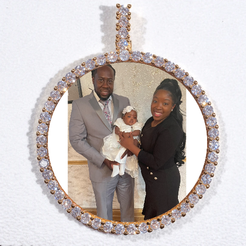 LARGE 3D CIRCLE CUSTOM PICTURE PENDANT
