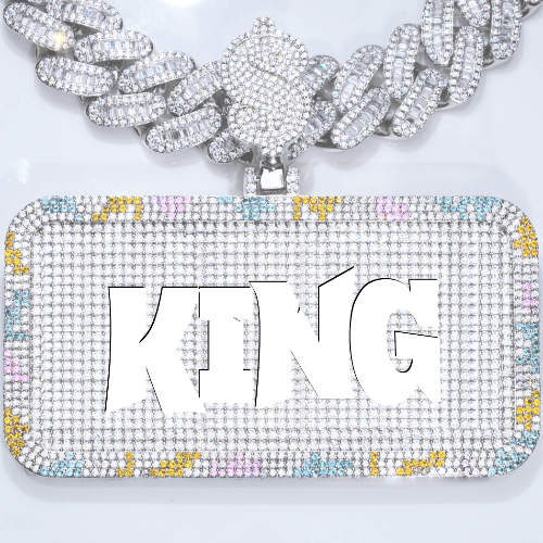 CUSTOM LETTER NECKLACE 3D COLORFUL SQUARE