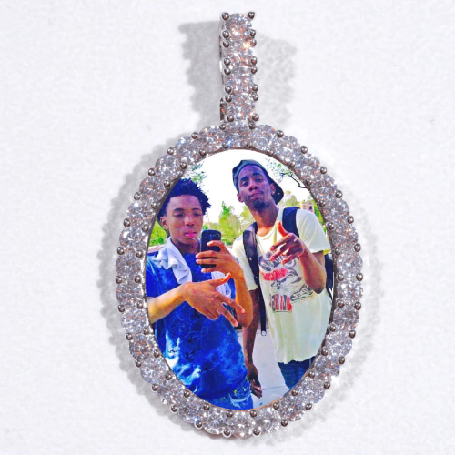 Large 3D Oval Custom Picture Pendant