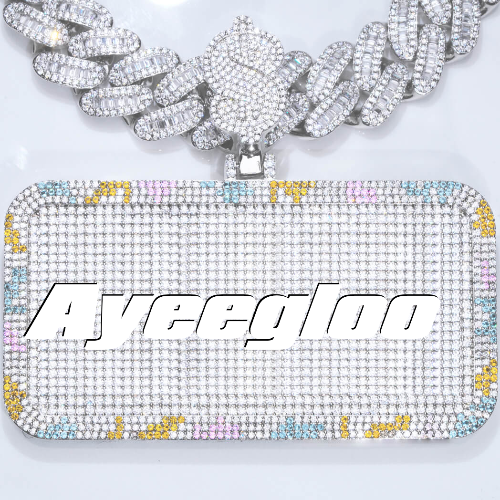 CUSTOM LETTER NECKLACE 3D COLORFUL SQUARE