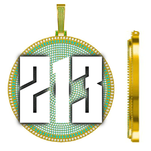 CUSTOM LETTER NECKLACE 3D BIG DISC
