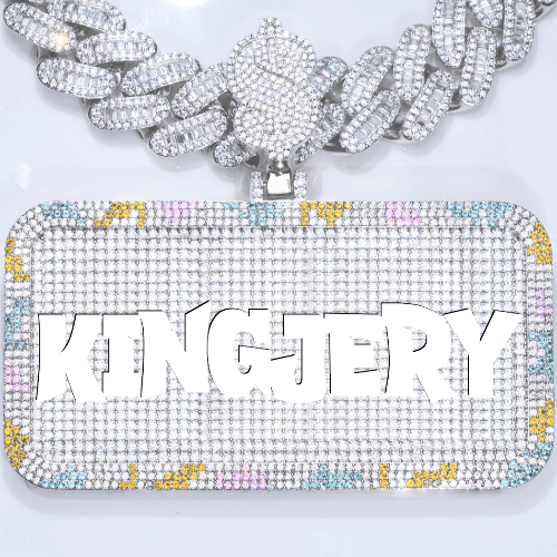 CUSTOM LETTER NECKLACE 3D COLORFUL SQUARE