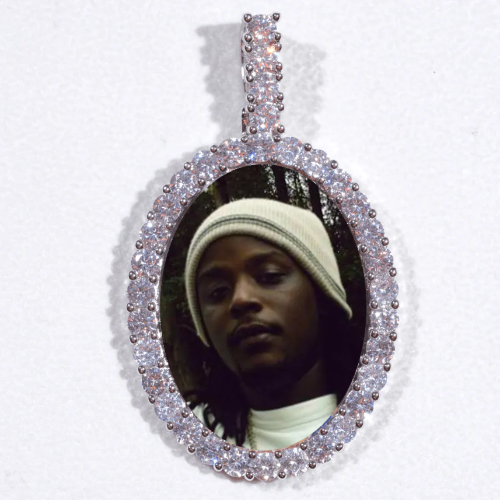 Large 3D Oval Custom Picture Pendant