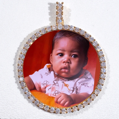 LARGE 3D CIRCLE CUSTOM PICTURE PENDANT
