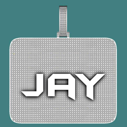 CUSTOM LETTER NECKLACE 3D BIG SQUARE