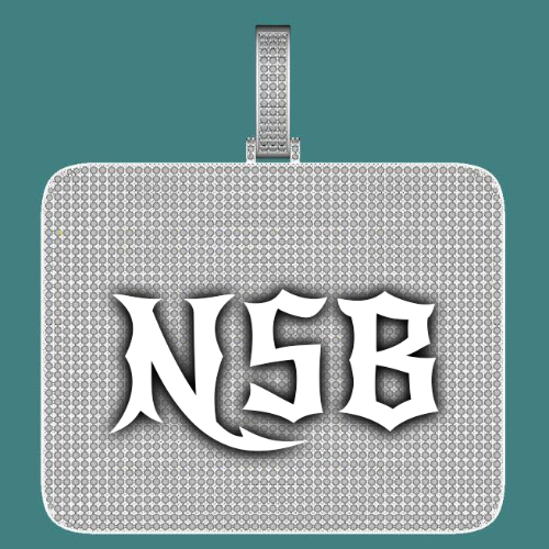 CUSTOM LETTER NECKLACE 3D BIG SQUARE