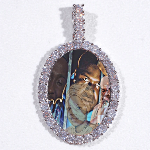 Large 3D Oval Custom Picture Pendant